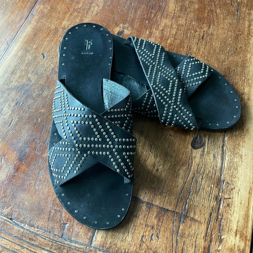 Black Studded Women's Sandals